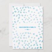 Blue Narwhal Baby Dusche Einladung (Rückseite)