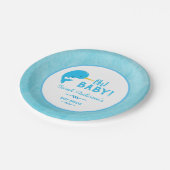 Blue Narwhal Baby Dusche Pappteller (Schrägansicht)