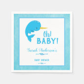 Blue Narwhal Baby Dusche Serviette (Vorderseite)