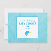 Blue Narwhal Books für Babydusche Einladung (Rückseite)