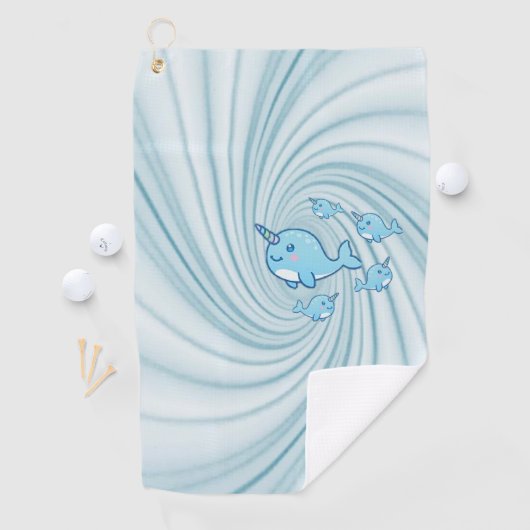 Blue Narwhal Golf Towel Golfhandtuch (Insitu)