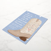 Blue Nash Bash Cowgirl Boot Junggeselinnen-Abschie Folieneinladung (Gedreht)