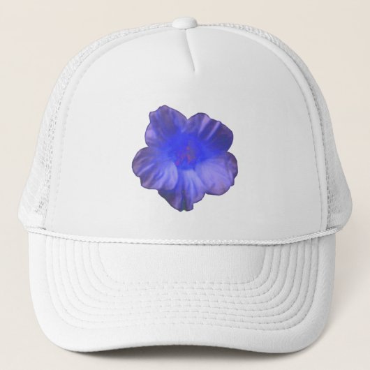 Blue Nasturtium Blume Hat Truckerkappe (Vorderseite)