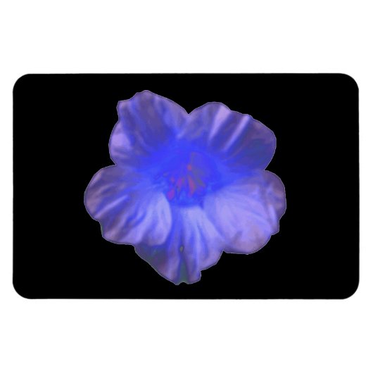 Blue Nasturtium Blume Premium Magnet (Horizontal)