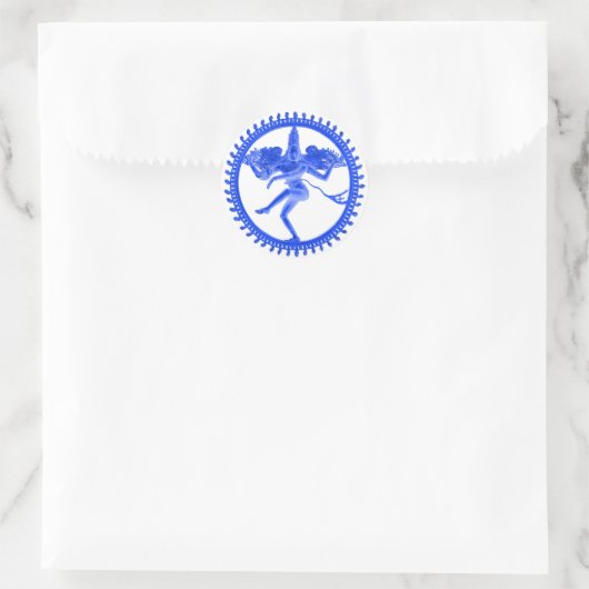 Blue Nataraja Runder Aufkleber (Tasche)