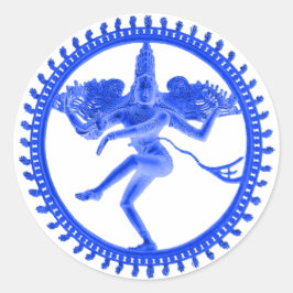 Blue Nataraja Runder Aufkleber