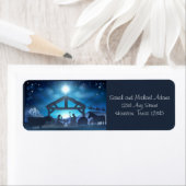 Blue Nativity Religious Christmas Rücksendeadresse (Insitu)