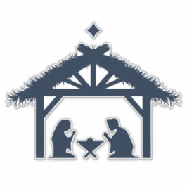 Blue Nativity Scene Weihnachten auf der Grundlage  Aufkleber