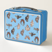 Blue Nature Print Lunch Box