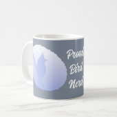 Blue Nature Silhouette Proud Bird Nerd Kaffeetasse (Vorderseite Links)