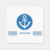 Blue nauboat anker mit benutzerdefinierbarem Text Serviette (Vorderseite)