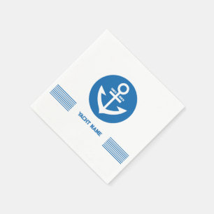 Blue nauboat anker mit benutzerdefinierbarem Text Serviette