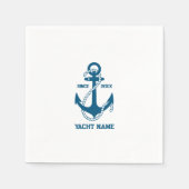 Blue nauboat anker mit benutzerdefinierbarem Text Serviette (Vorderseite)