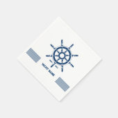 Blue nauboat rudder mit benutzerdefinierbarem Text Serviette (Ecke)