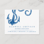 Blue Nautic Anchor Business Card Begleitkarte (Vorderseite)