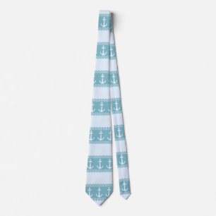Blue Nautic Anchor Coastal Streifen Krawatte