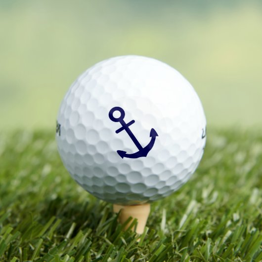 Blue Nautic Anchor Golf Balls Golfball (Insitu T-Shirt)