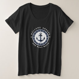 Blue Nautic Anchor Yacht Club Marina Name Große Größe T-Shirt