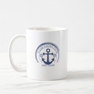 Blue Nautic Anchor Yacht Club Marina Name Kaffeetasse