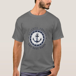 Blue Nautic Anchor Yacht Club Marina Name T-Shirt