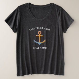 Blue Nautic Anchor Yacht Club Marina welcom Große Größe T-Shirt