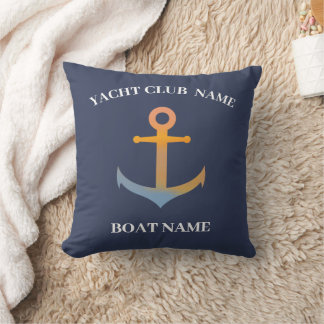 Blue Nautic Anchor Yacht Club Marina welcom Kissen