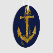 Blue Nautic Christmas Ornament Circle Anchor (Vorderseite)