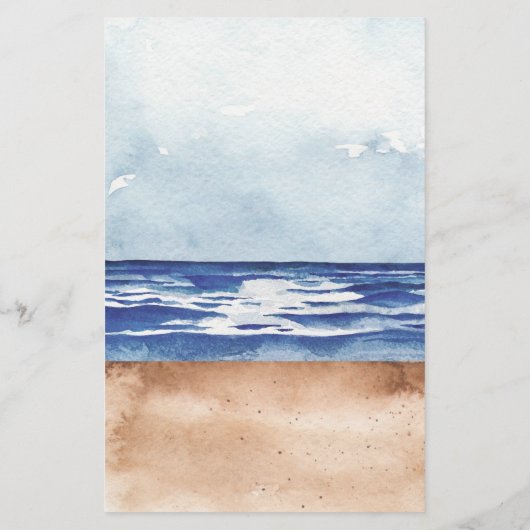 Blue Nautic Coastal Sea Bridal Bingo Game Card (Rückseite)