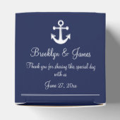 Blue Nautic Gastgeschenk Hochzeit Box White Anchor Geschenkschachtel (Oben)