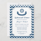 Blue Nautic Probe Dinner Party Einladung (Rückseite)