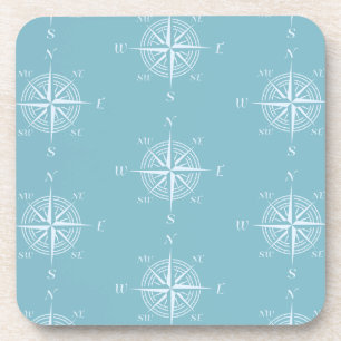 Blue Nautic Sailing Compass Getränkeuntersetzer