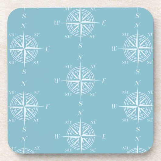 Blue Nautic Sailing Compass Getränkeuntersetzer (Vorderseite)