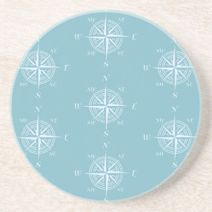 Blue Nautic Sailing Compass Getränkeuntersetzer