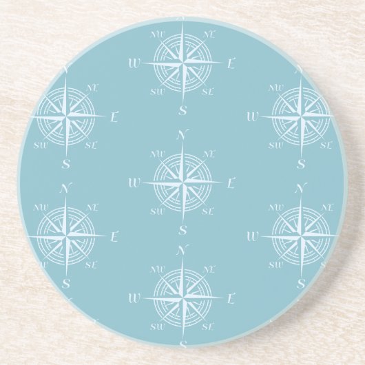Blue Nautic Sailing Compass Getränkeuntersetzer (Vorne)