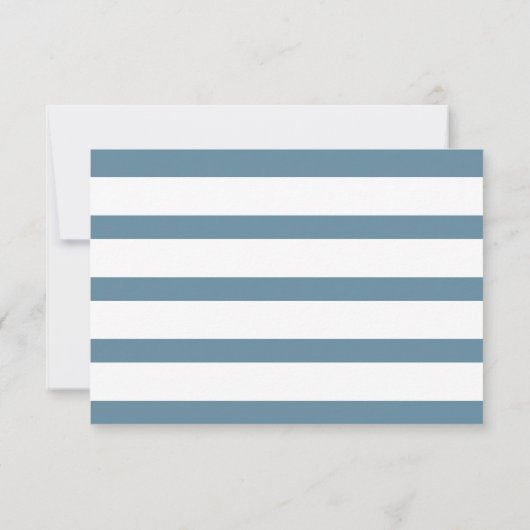 Blue Nautic Stripe RSVP Card (Rückseite)