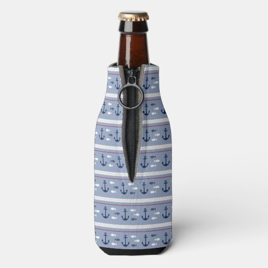 Blue Nautic Summer Flaschenkühler (Flasche Rückseite)