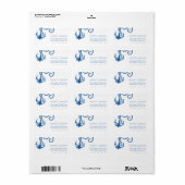 Blue Nautical Anchor Adressaufkleber (Vorne)