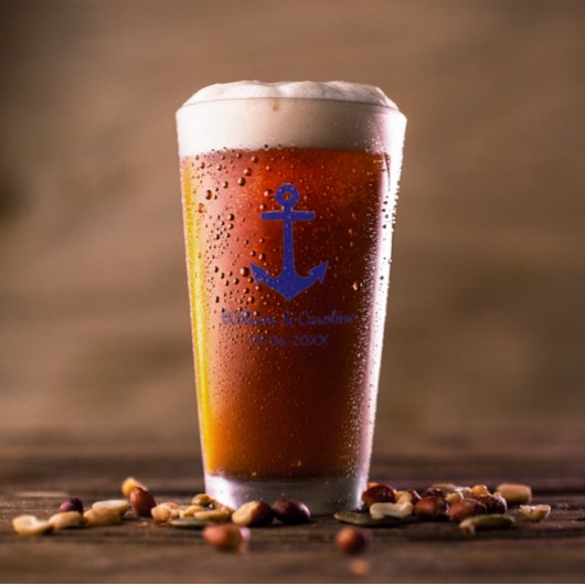 Blue Nautical Anchor Beach Hochzeit in Urlaubsort Glas