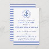 Blue Nautical Anchor Bridal Dusche Einladung (Vorne/Hinten)