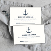 Blue Nautical Anchor Diaper Raffle Baby Dusche Begleitkarte