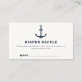 Blue Nautical Anchor Diaper Raffle Baby Dusche Begleitkarte (Vorderseite)