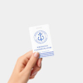 Blue Nautical Anchor | Hochzeitsplaner Ausweis (Handheld)