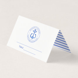 Blue Nautical Anchor | Hochzeitstisch / Platzkarte Visitenkarten