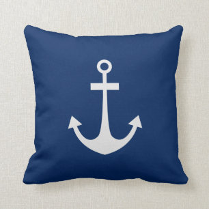 Blue Nautical Anchor Kissen
