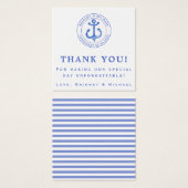 Blue Nautical Anchor - Nautical Wedding Vielen Dan (Vorne & Hinten)