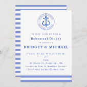 Blue Nautical Anchor Probe Dinner Einladung (Vorne/Hinten)