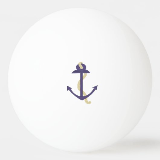 Blue Nautical Anchor Tischtennisball (Vorderseite)