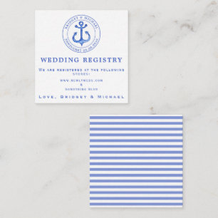 Blue Nautical Anchor Wedding Registry Insert Card