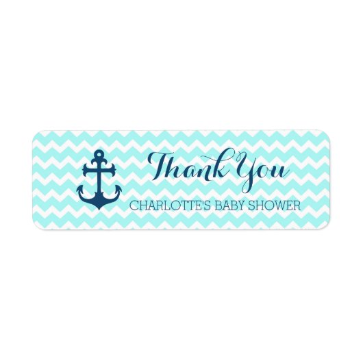 Blue Nautical Baby Showdusche bevorzugt Labels (Vorne)