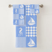 Blue Nautical Badhandtuch Set (Insitu)
